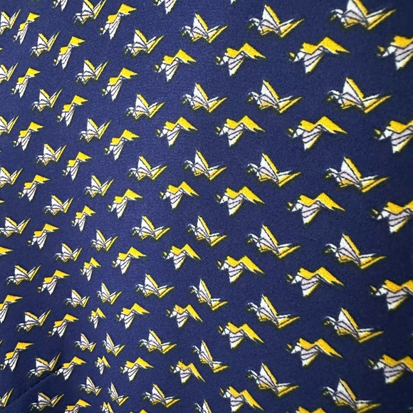 Navy Blue with yellow origami bird print. Size XS - Picture 2 of 5